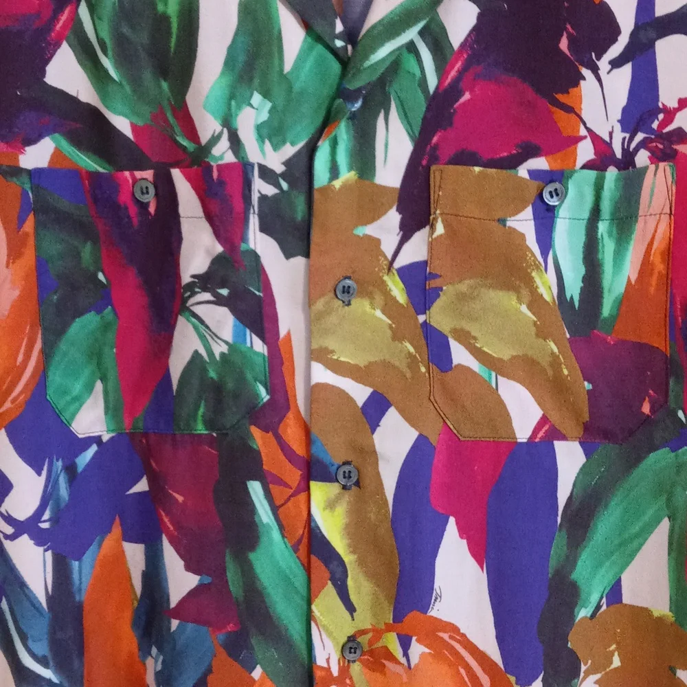 🦜Mr. Turk🦜 - Multicolor Abstract Print S/S Button Down Shirt - Picture 6 of 14